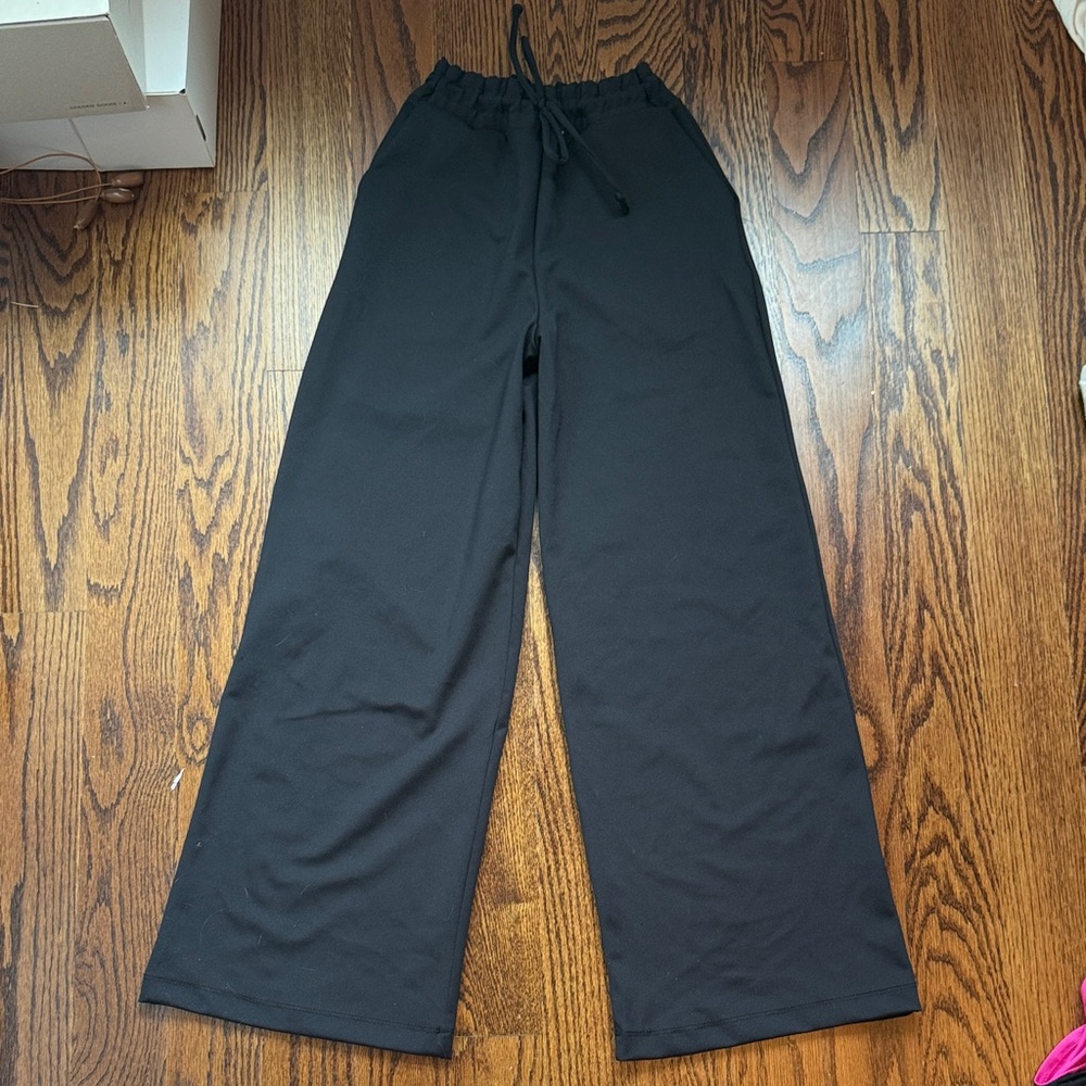 Five Dancewear Wide Leg Black Drawstring Pants
